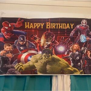 Marvel Avengers Happy Birthday Banner - Red, Blue, Green